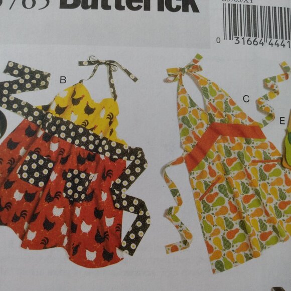 Apron Sewing Pattern Full Bib Size Small Medium Large Butterick 5765 UNCUT - Picture 4 of 12